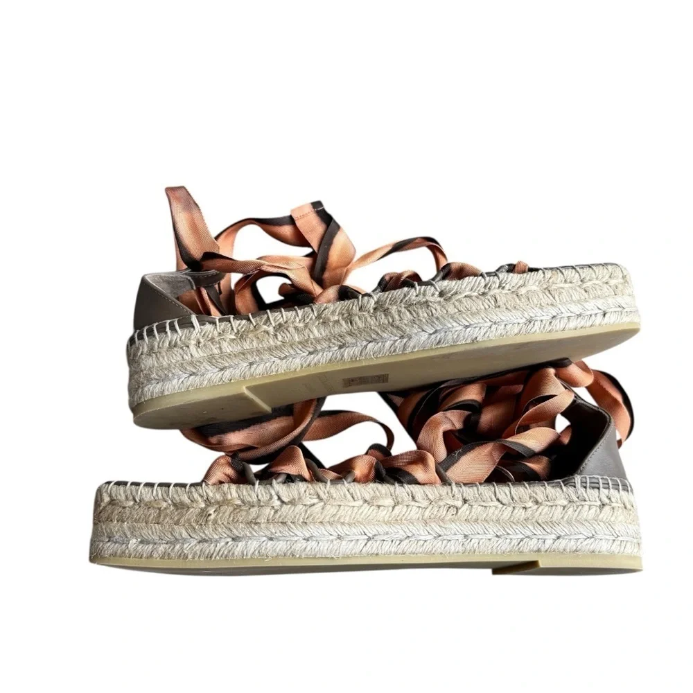 Ulla Johnson - Maya Ribbon Espadrille Nasturtium Sandals Ankle Straps Sz 37